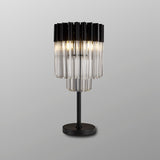 3 Light Table Lamp in Matt Black finish with Clear Sculpted Glass (1230GEN66C)