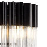 3 Light Table Lamp in Matt Black finish with Clear Sculpted Glass (1230GEN66C)
