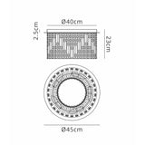 45cm Round Flush Chandelier, 5 Light E14, Polished Chrome/Crystal (1230HAL68A)