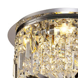 45cm Round Flush Chandelier, 5 Light E14, Polished Chrome/Crystal (1230HAL68A)