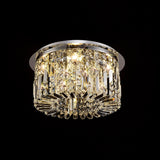 45cm Round Flush Chandelier, 5 Light E14, Polished Chrome/Crystal (1230HAL68A)