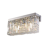 50x24cm Rectangular Large Wall Lamp, 3 Light E14, Polished Chrome/Crystal (1230HAL67C)