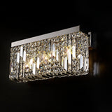 50x24cm Rectangular Large Wall Lamp, 3 Light E14, Polished Chrome/Crystal (1230HAL67C)