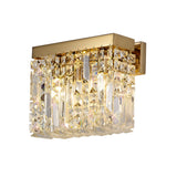 29x13cm Rectangular Small Wall Lamp, 2 Light E14, Gold/Crystal (1230HAL72C)