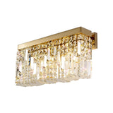 50x24cm Rectangular Large Wall Lamp, 3 Light E14, Gold/Crystal (1230HAL72B)