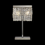 30x10cm Rectangular Table Lamp, 2 Light E14, Polished Chrome/Crystal (1230HAL111A)