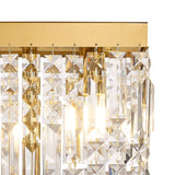 30x10cm Rectangular Table Lamp, 2 Light E14, Gold/Crystal (1230HAL111C)
