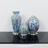 Mini Mosaic Glass Egg Lamp - Blue Deco (1459MOSLM71BD)