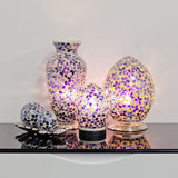 Mosaic Glass Egg Lamp - Purple Deco (1459MOSLM72PL)