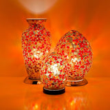 Mosaic Glass Vase Lamp - Red Flower (1459MOSLM73R)
