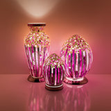 Mosaic Glass Vase Lamp - Art deco rose (1459MOSLM73RD)