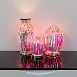Mini Mosaic Glass Egg Lamp - Rose Deco (1459MOSLM71RD)
