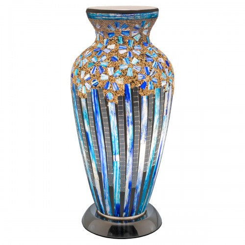 Mosaic Glass Vase Lamp - Blue Deco (1459MOSLM73BD)