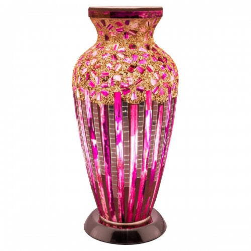 Mosaic Glass Vase Lamp - Art deco rose (1459MOSLM73RD)