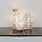 Mini Mosaic Glass Egg Lamp - Blue Tile (1459MOSLM77BLT)