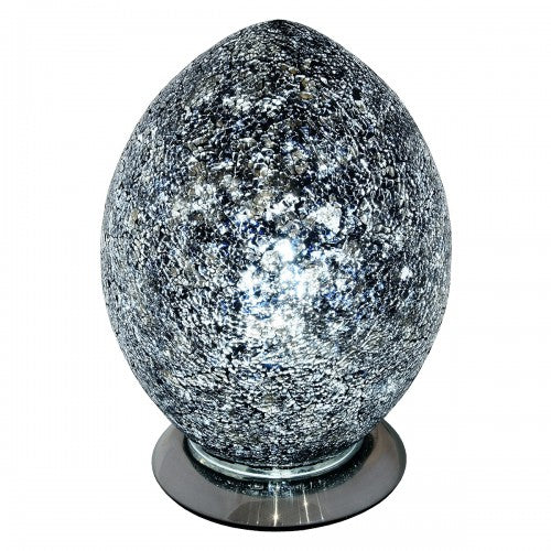Mosaic Glass Egg Lamp - Black (1459MOSLM74B)