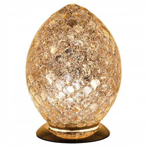 Mosaic Glass Egg Lamp - Gold Tile (1459MOSLM74CG)