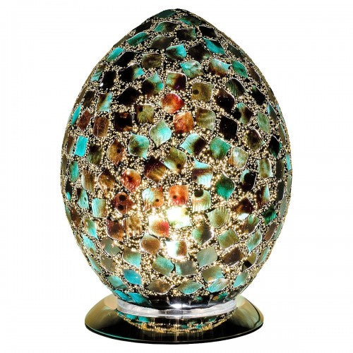 Mosaic Glass Egg Lamp - Dark Green (1459MOSLM74DG)