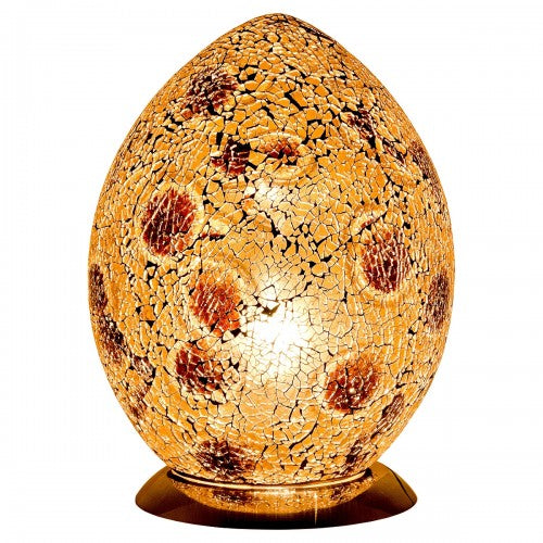 Mini Mosaic Glass Egg Lamp - Autumn Gold (1459MOSLM77GA)