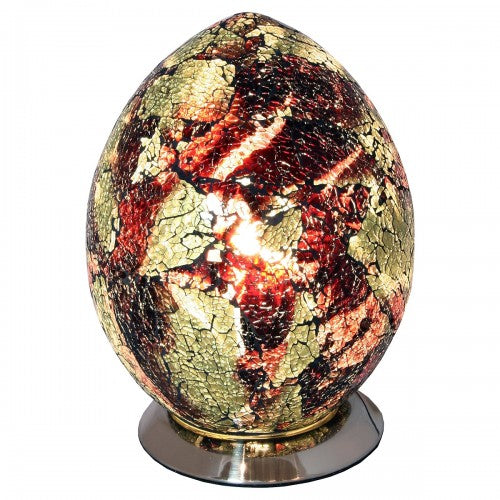 Mosaic Glass Egg Lamp - Amber (1459MOSLM74O)