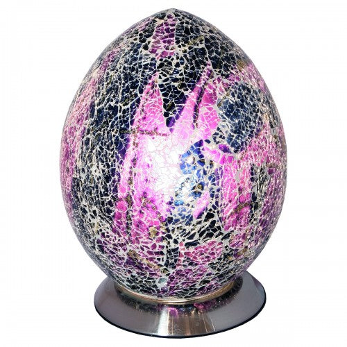 Mosaic Glass Egg Lamp - Purple (1459MOSLM74PL)