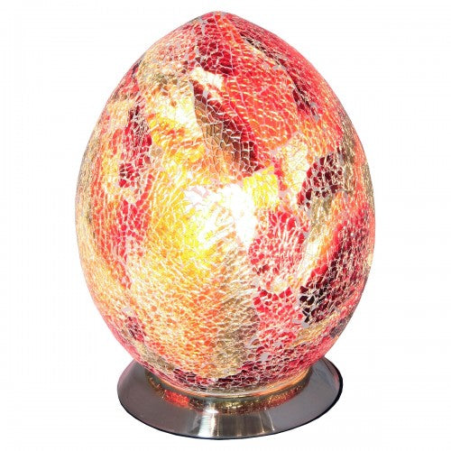 Mosaic Glass Egg Lamp - Red (1459MOSLM74R)