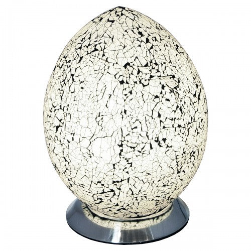 Mosaic Glass Egg Lamp - White (1459MOSLM74W)