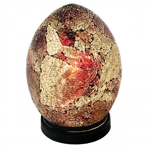 Mini Mosaic Glass Egg Lamp - Amber (1459MOSLM77O)