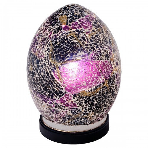 Mini Mosaic Glass Egg Lamp - Purple (1459MOSLM77PL)