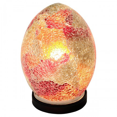 Mini Mosaic Glass Egg Lamp - Red (1459MOSLM77R)
