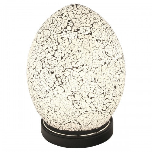 Mini Mosaic Glass Egg Lamp - White (1459MOSLM77W)