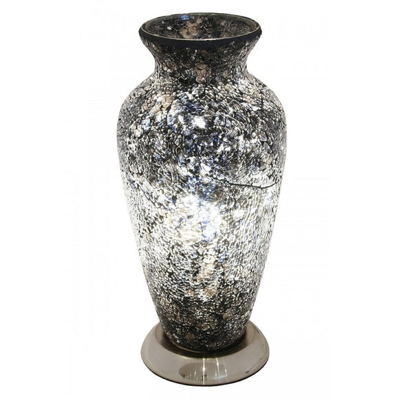 Mosaic Glass Vase Lamp - Black (1459MOSLM79B)
