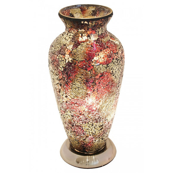 Mosaic Glass Vase Lamp - Amber (1459MOSLM79O)