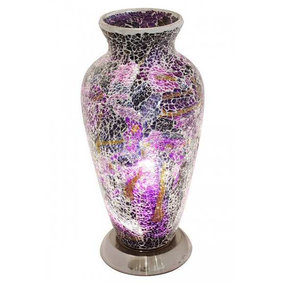 Mosaic Glass Vase Lamp - Purple (1459MOSLM79PL)