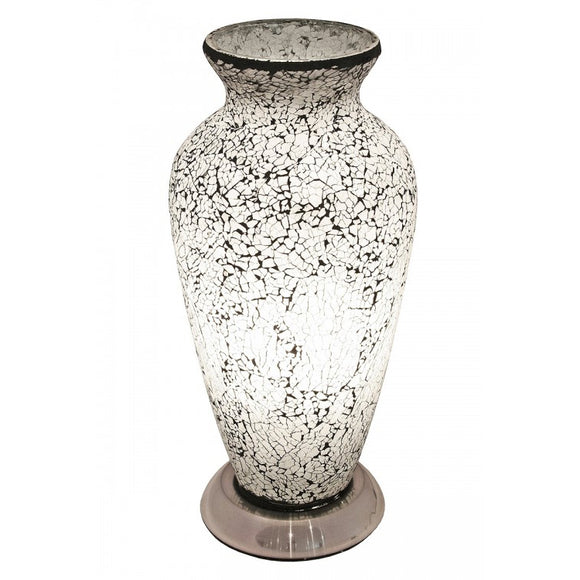 Mosaic Glass Vase Lamp - White (1459MOSLM79W)