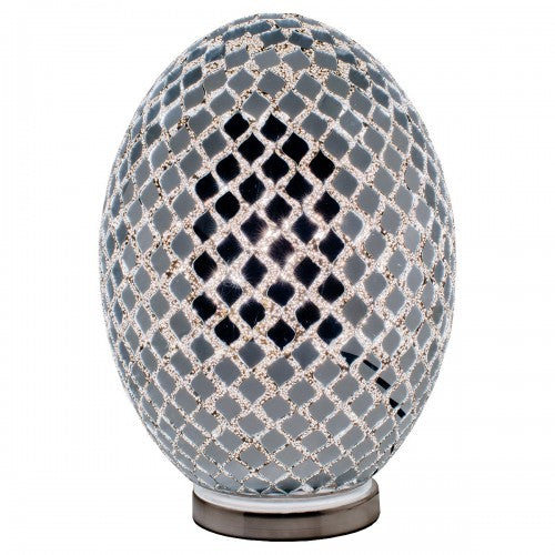 Large Mosaic Glass Egg Lamp - Mirrored Tile (1459MOSLM80CM)