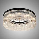 10 Light Ceiling Pendant - Brown Oxide with Clear Glass Pieces and Crystal Buttons (1230LON103A)