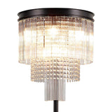 9 Light Floor Lamp - Brown Oxide with Clear Glass Pieces and Crystal Buttons (1230LON105C)