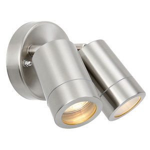 Adjustable 2 light wall light -IP44 -  Stainless Steel (1419PAL75449)