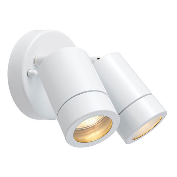 Adjustable 2 light wall light - IP44 -  Gloss White (1419PAL75444)