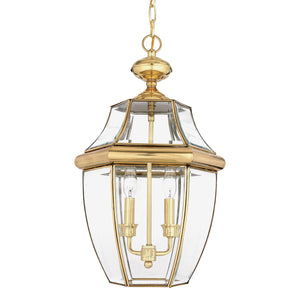 2 Light Exterior Ceiling Chain Lantern Polished Brass IP44 (0178NEW8L)