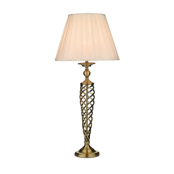 1 Light table lamp Antique Brass complete with Ivory Pleated Shade (0183SIA4275)