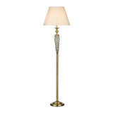 1 Light floor lamp Antique Brass complete with Ivory Pleated Shade (0183SIA4975)