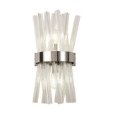 2 Light Wall Light in Polished Nickel with Clear Glass (1230THU11C)