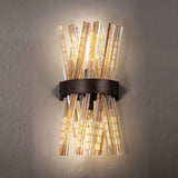2 Light Wall Light in Brown Oxide with Champagne Glass (1230THU11F)