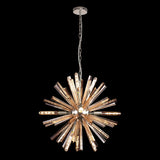 10 Light Round Pendant in Polished Nickel with Champagne Gold Glass (1230THU6C)