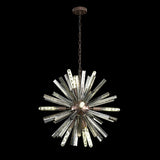 10 Light Round Pendant in Brown Oxide with Smoked Glass (1230THU6F)