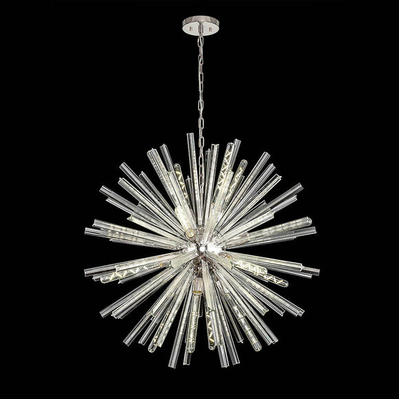 16 Light Round Pendant in Polished Nickel with Clear Glass (1230THU7C)