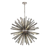 16 Light Round Pendant in Polished Nickel with Smoked Glass (1230THU7B)