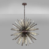 16 Light Round Pendant in Brown Oxide with Smoked Glass (1230THU7F)